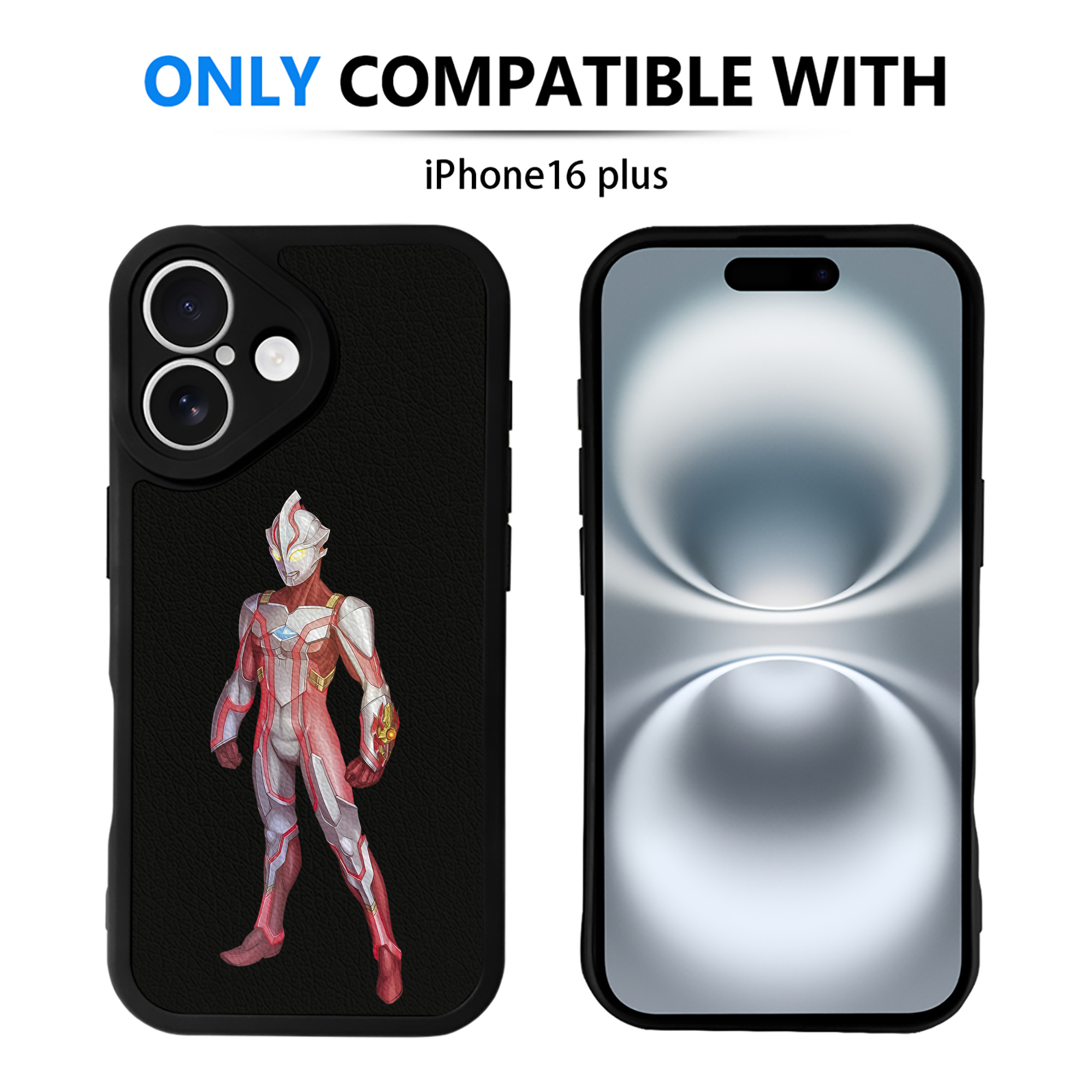 （画像用） ウルトラマン Ultraman 【iPhone 16シリーズ対応】シリコンスマホケース（レザー調） 材質：シリコン